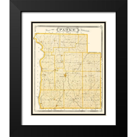 Parke Indiana - Baskin 1876 Black Modern Wood Framed Art Print with Double Matting by Baskin