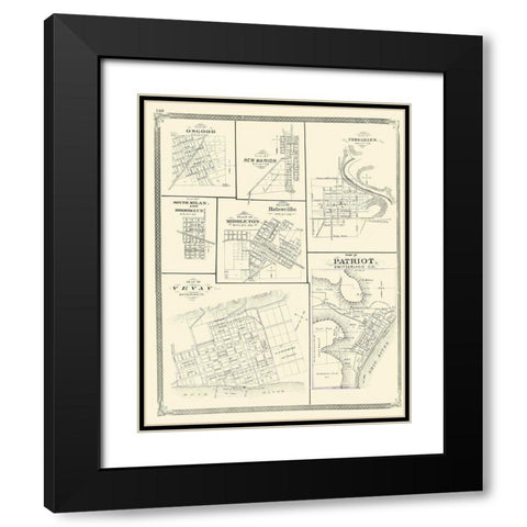 Patriot, Osgood, New Marion, Versailles Indiana Black Modern Wood Framed Art Print with Double Matting by Baskin