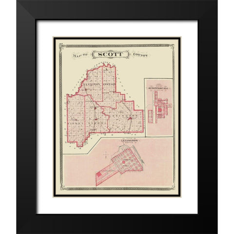 Scott Indiana - Baskin 1876 Black Modern Wood Framed Art Print with Double Matting by Baskin