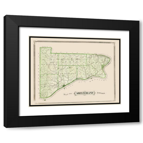 Switzerland Indiana - Andreas 1876 Black Modern Wood Framed Art Print with Double Matting by Andreas
