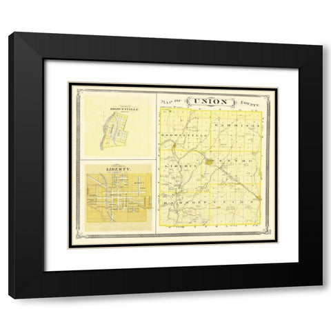 Union Indiana - Baskin 1876 Black Modern Wood Framed Art Print with Double Matting by Baskin