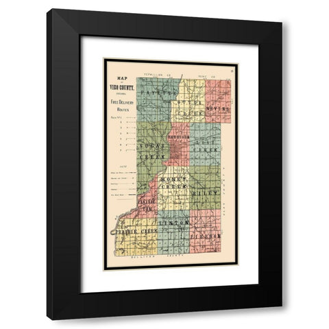 Vigo Indiana - 1907 Black Modern Wood Framed Art Print with Double Matting by Unknown