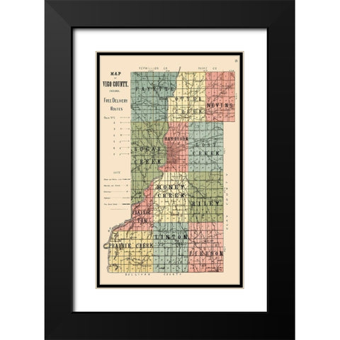 Vigo Indiana - 1907 Black Modern Wood Framed Art Print with Double Matting by Unknown