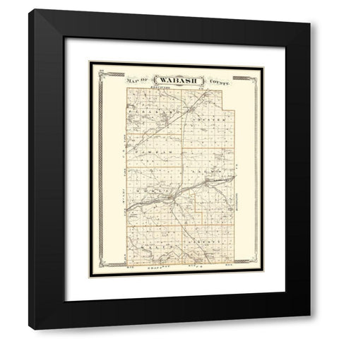 Wabash Indiana - Baskin 1876 Black Modern Wood Framed Art Print with Double Matting by Baskin