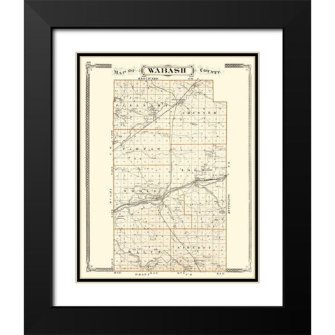 Wabash Indiana - Baskin 1876 Black Modern Wood Framed Art Print with Double Matting by Baskin