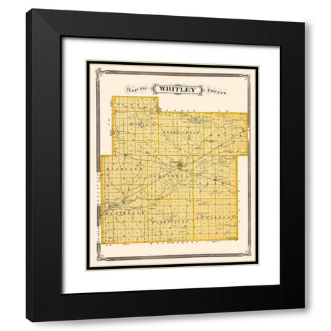 Whitley Indiana - Baskin 1876 Black Modern Wood Framed Art Print with Double Matting by Baskin