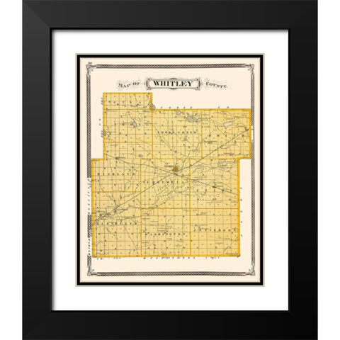 Whitley Indiana - Baskin 1876 Black Modern Wood Framed Art Print with Double Matting by Baskin
