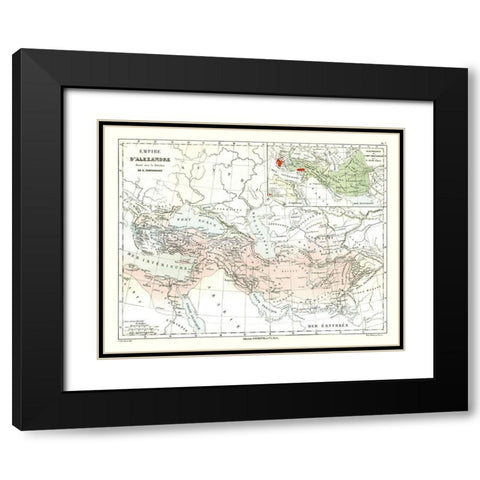 Alexanders Empire - Cortambert 1880 Black Modern Wood Framed Art Print with Double Matting by Cortambert