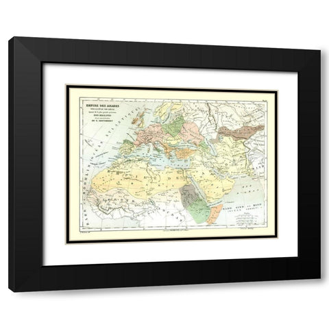Arabian Empire - Cortambert 1880 Black Modern Wood Framed Art Print with Double Matting by Cortambert