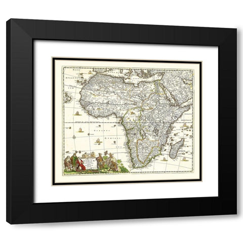 Africa - De Wit 1688 Black Modern Wood Framed Art Print with Double Matting by De Wit