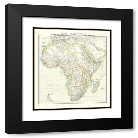 Africa - Bartholomew 1909 Black Modern Wood Framed Art Print with Double Matting by Bartholomew