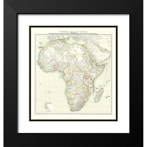 Africa - Bartholomew 1909 Black Modern Wood Framed Art Print with Double Matting by Bartholomew