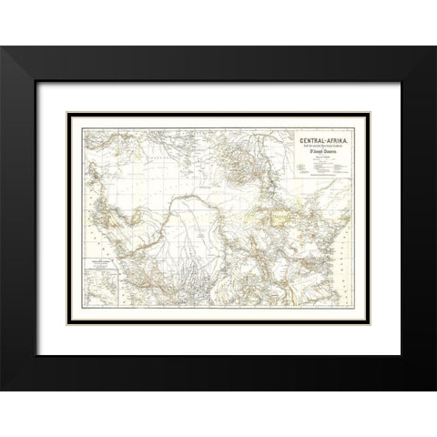 Central Africa - Hart 1885 Black Modern Wood Framed Art Print with Double Matting by Hart