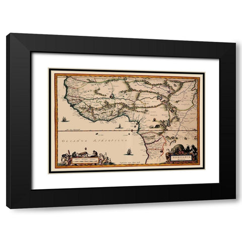 Western Africa - Dapper 1670 Black Modern Wood Framed Art Print with Double Matting by Dapper
