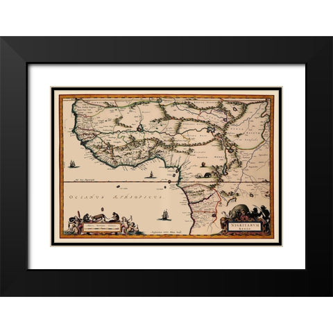Western Africa - Dapper 1670 Black Modern Wood Framed Art Print with Double Matting by Dapper