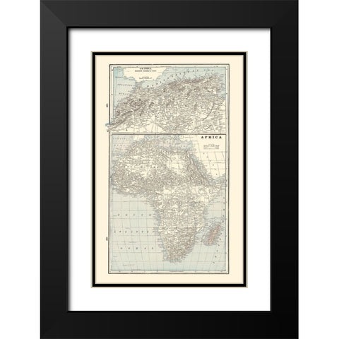 Northwest Africa - Rathbun 1893 Black Modern Wood Framed Art Print with Double Matting by Rathbun