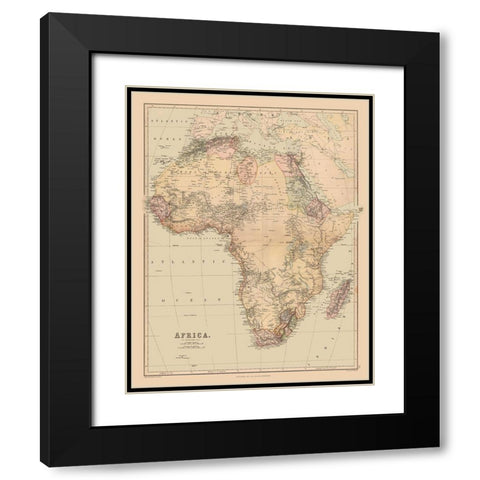 Africa - Bartholomew 1867 Black Modern Wood Framed Art Print with Double Matting by Bartholomew