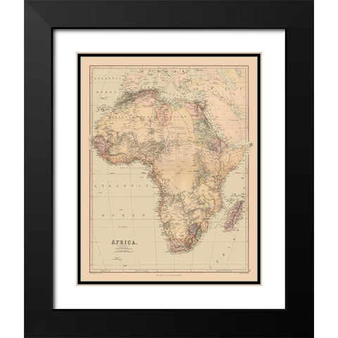 Africa - Bartholomew 1867 Black Modern Wood Framed Art Print with Double Matting by Bartholomew