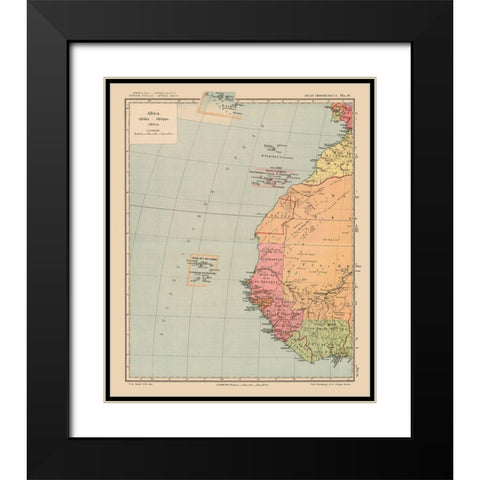 Southwest Africa - Streit 1913 Black Modern Wood Framed Art Print with Double Matting by Streit