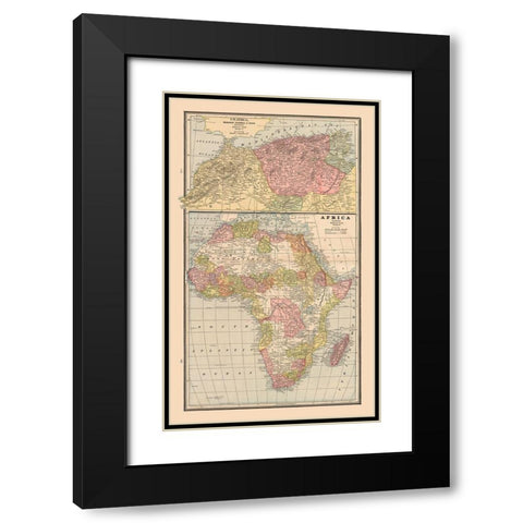 Africa North West Africa - Cram 1888 Black Modern Wood Framed Art Print with Double Matting by Cram