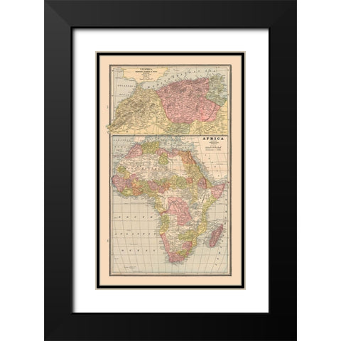 Africa North West Africa - Cram 1888 Black Modern Wood Framed Art Print with Double Matting by Cram