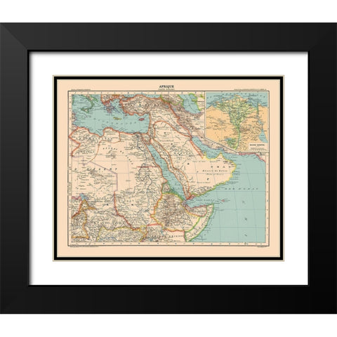 North East Africa - Schrader 1908 Black Modern Wood Framed Art Print with Double Matting by Schrader