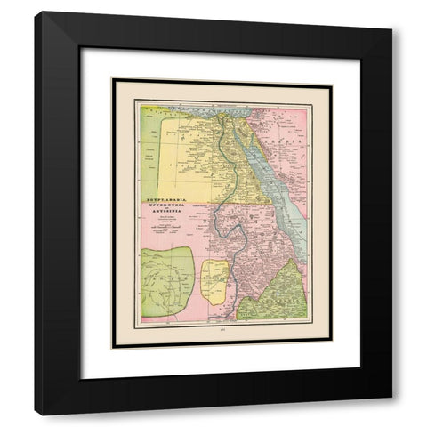 Northeastern Africa - Cram 1892 Black Modern Wood Framed Art Print with Double Matting by Cram