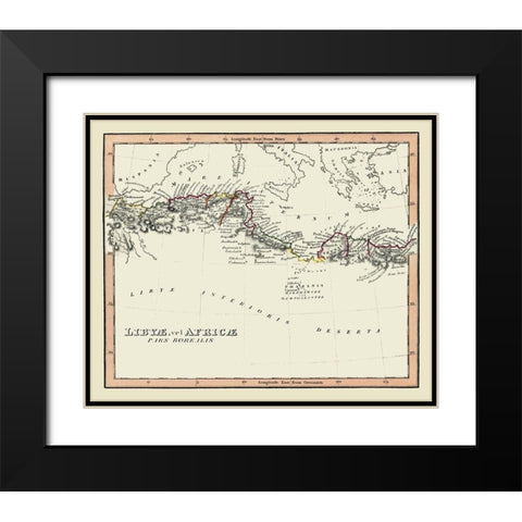 Ancient Northern Africa - Fenner 1830 Black Modern Wood Framed Art Print with Double Matting by Fenner
