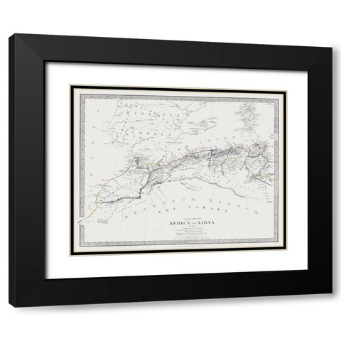 Ancient Northern Africa - Hall 1830 Black Modern Wood Framed Art Print with Double Matting by Hall