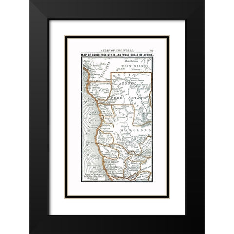 North Western Africa - Alden 1886 Black Modern Wood Framed Art Print with Double Matting by Alden