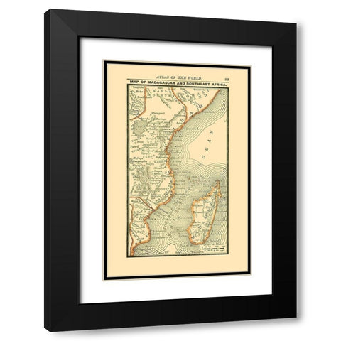 Madagascar South East Africa - Alden 1886 Black Modern Wood Framed Art Print with Double Matting by Alden