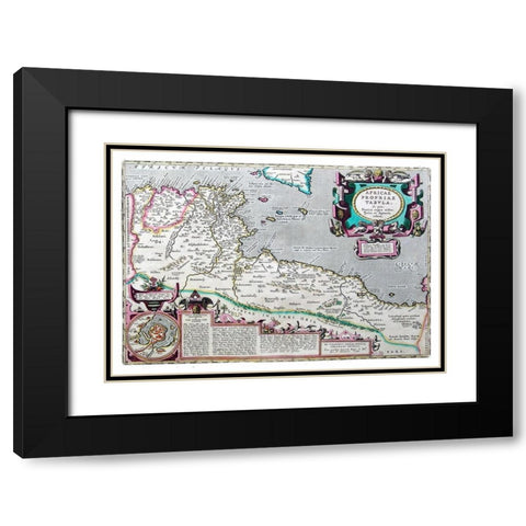 Ancient Africa - Ortelius 1570 Black Modern Wood Framed Art Print with Double Matting by Ortelius