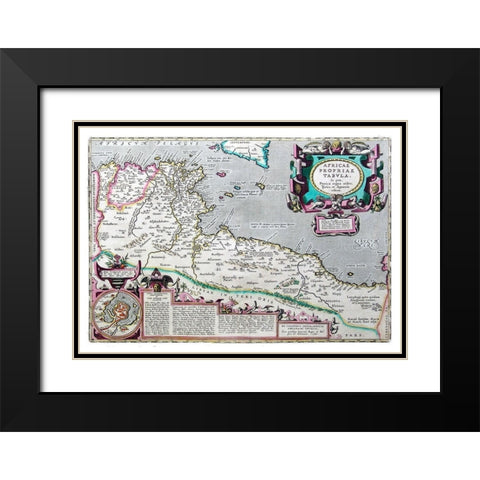 Ancient Africa - Ortelius 1570 Black Modern Wood Framed Art Print with Double Matting by Ortelius
