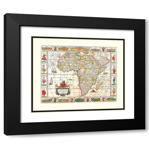 Africa - Visscher Black Modern Wood Framed Art Print with Double Matting by Visscher