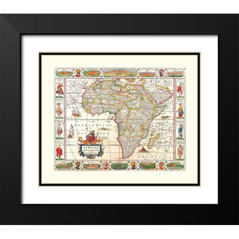 Africa - Visscher Black Modern Wood Framed Art Print with Double Matting by Visscher