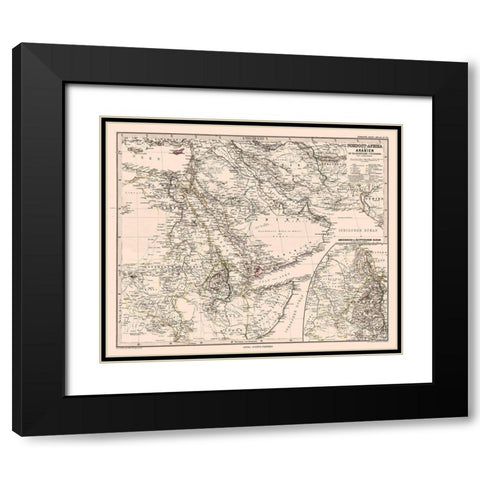 North Africa Arabia - Steilers 1881 Black Modern Wood Framed Art Print with Double Matting by Steilers