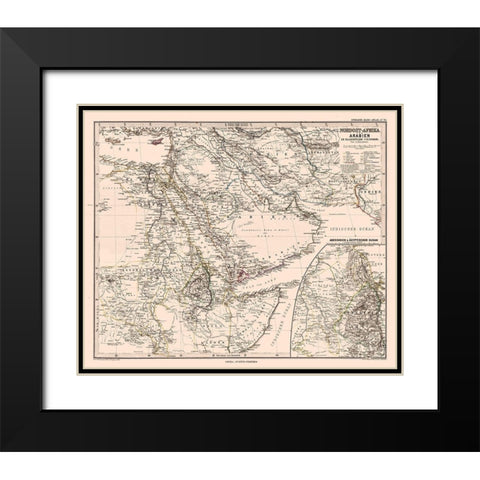 North Africa Arabia - Steilers 1881 Black Modern Wood Framed Art Print with Double Matting by Steilers