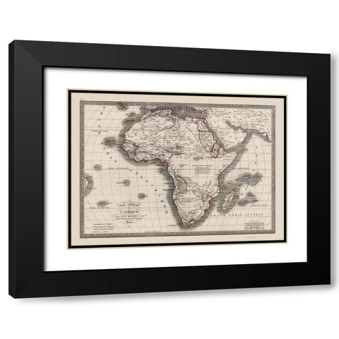 Africa - Monin 1839 Black Modern Wood Framed Art Print with Double Matting by Monin