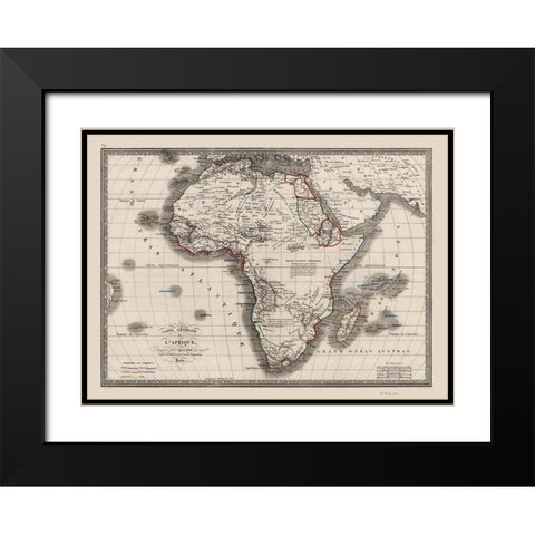 Africa - Monin 1839 Black Modern Wood Framed Art Print with Double Matting by Monin