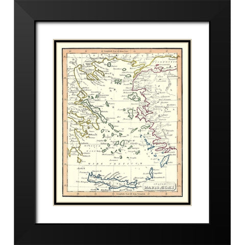 Aegean Islands Europe - Fenner 1830 Black Modern Wood Framed Art Print with Double Matting by Fenner