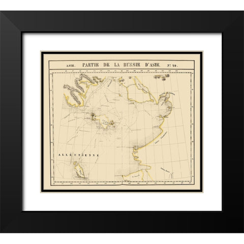 Russia in Asia - Vandermaelen 1827 Black Modern Wood Framed Art Print with Double Matting by Vandermaelen