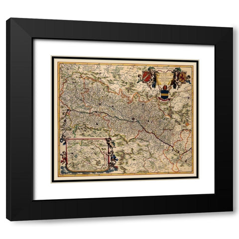 Alsace Region France - De Wit 1688 Black Modern Wood Framed Art Print with Double Matting by De Wit