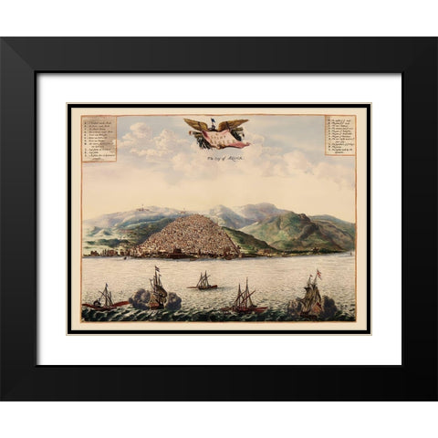 Algiers Mapbook Algeria - Ogilby 1690 Black Modern Wood Framed Art Print with Double Matting by Ogilby