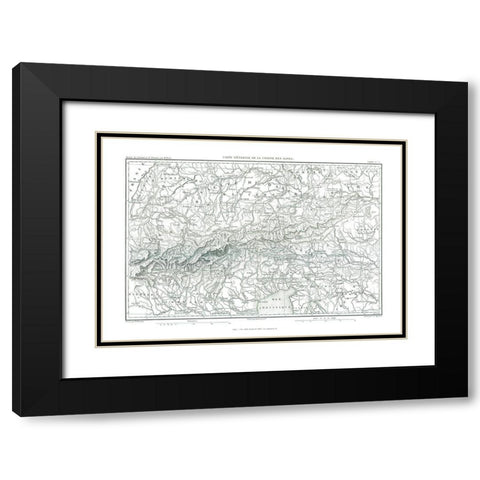 Alps Europe - Thiers 1866 Black Modern Wood Framed Art Print with Double Matting by Thiers