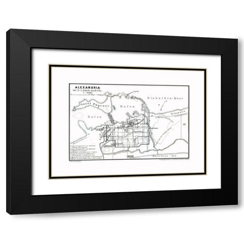 Alexandria 3 to 5 BC Egypt - Baedeker 1913 Black Modern Wood Framed Art Print with Double Matting by Baedeker