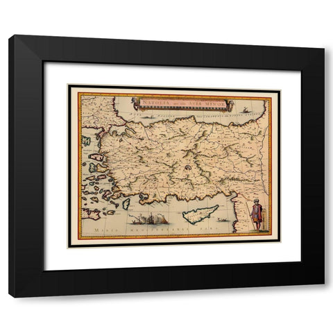 Anatolian Peninsula Asia Minor - Mariette 1635 Black Modern Wood Framed Art Print with Double Matting by Mariette