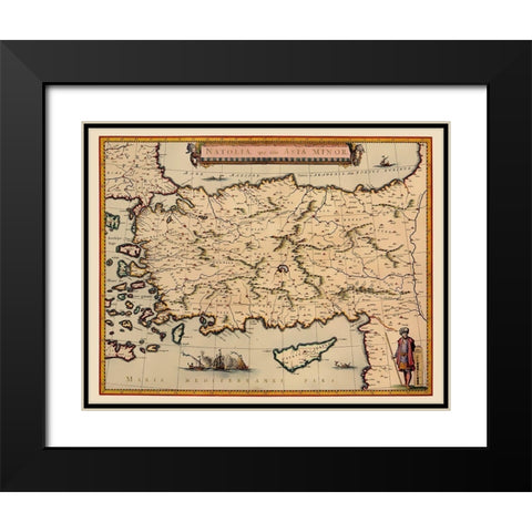 Anatolian Peninsula Asia Minor - Mariette 1635 Black Modern Wood Framed Art Print with Double Matting by Mariette