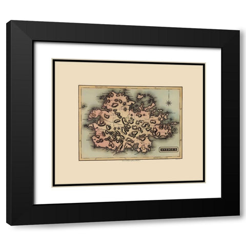 Antigua - Lucas 1823 Black Modern Wood Framed Art Print with Double Matting by Lucas