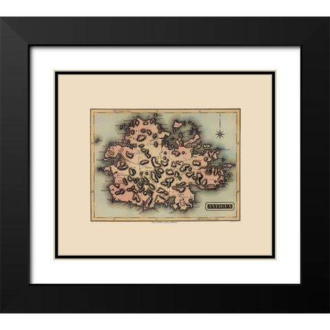 Antigua - Lucas 1823 Black Modern Wood Framed Art Print with Double Matting by Lucas