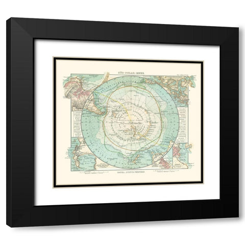 Antarctic Ocean - Perthes 1914 Black Modern Wood Framed Art Print with Double Matting by Perthes
